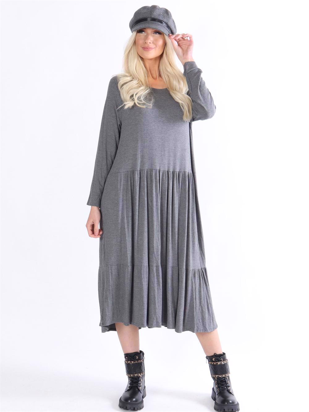 Aika - Lang kjole i elastisk blødt stof